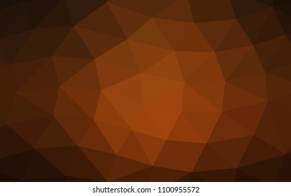 Dark Yellow, Orange vector hexagon mosaic triangle mosaic. Geometric illustration in Origami style with gradient.  The polygonal design can be used for your web site.