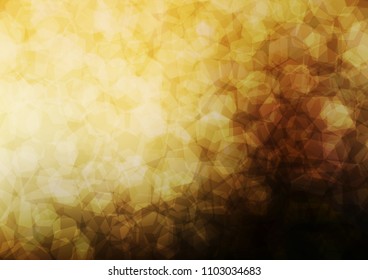 Dark Yellow, Orange vector hexagon mosaic template. Shining colored illustration in a Brand new style. hexagonal pattern for your business design.