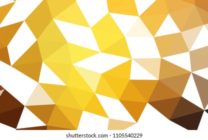 Dark Yellow, Orange vector hexagon mosaic triangle mosaic. Shining illustration, which consist of triangles. The best triangular design for your business.