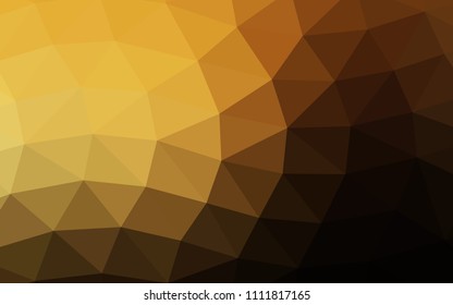 Dark Yellow, Orange vector hexagon mosaic triangle mosaic. A completely new color illustration in a vague style. A completely new design for your business.