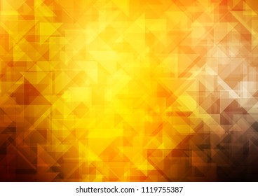 Dark Yellow, Orange vector hexagon mosaic triangle mosaic. Creative geometric illustration in Origami style with gradient. The elegant pattern can be used as part of a brand book.
