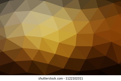 Dark Yellow, Orange vector hexagon mosaic triangle mosaic. Creative geometric illustration in Origami style with gradient. Brand new style for your business design.