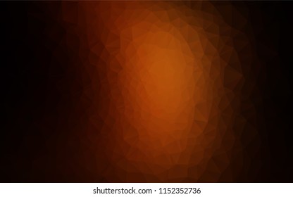 Dark Yellow, Orange vector hexagon mosaic texture. Shining illustration, which consist of triangles. A new texture for your design.