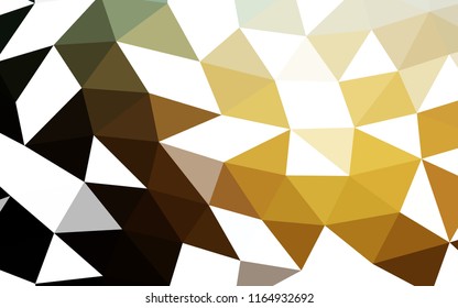 Dark Yellow, Orange vector hexagon mosaic triangle mosaic. Modern geometrical abstract illustration with gradient. Brand new style for your business design.