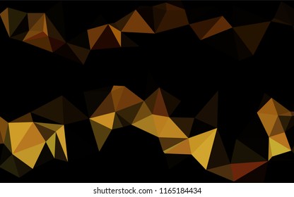 Dark Yellow, Orange vector hexagon mosaic template. Creative illustration in halftone style with gradient. The textured pattern can be used for background.