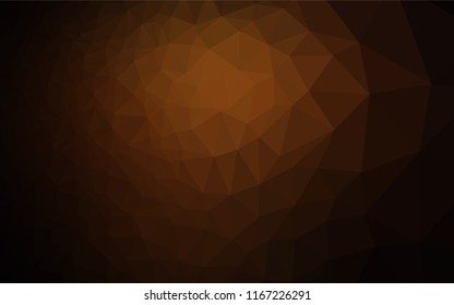Dark Yellow, Orange vector hexagon mosaic cover. Creative illustration in halftone style with gradient. The polygonal design can be used for your web site.