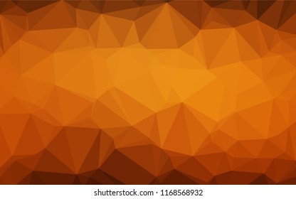 Dark Yellow, Orange vector hexagon mosaic texture. Colorful illustration in abstract style with gradient. The elegant pattern can be used as part of a brand book.