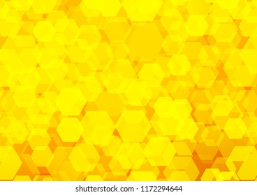 Dark Yellow, Orange vector hexagon mosaic template. Modern geometrical abstract illustration with gradient. Brand new style for your business design.