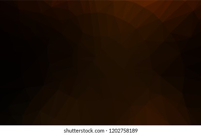Dark Yellow, Orange vector hexagon mosaic template. Shining illustration, which consist of triangles. The polygonal design can be used for your web site.