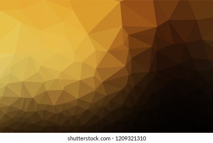 Dark Yellow, Orange vector hexagon mosaic template. Geometric illustration in Origami style with gradient.  A new texture for your design.