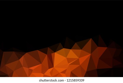Dark Yellow, Orange vector hexagon mosaic cover. Shining illustration, which consist of triangles. The polygonal design can be used for your web site.