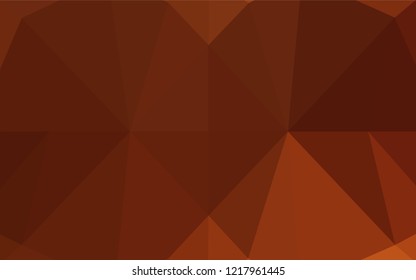 Dark Yellow, Orange vector hexagon mosaic cover. A completely new color illustration in a vague style. Triangular pattern for your business design.