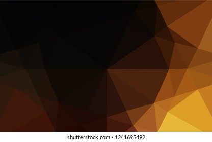 Dark Yellow, Orange vector hexagon mosaic texture. Modern geometrical abstract illustration with gradient. The polygonal design can be used for your web site.