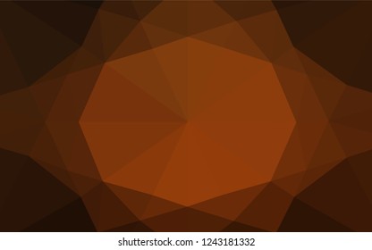 Dark Yellow, Orange vector hexagon mosaic texture. A sample with polygonal shapes. The elegant pattern can be used as part of a brand book.