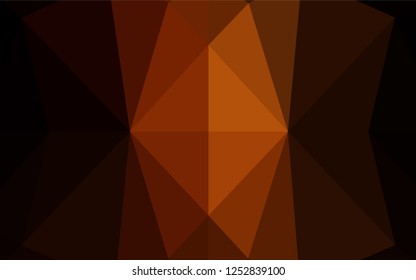 Dark Yellow, Orange vector hexagon mosaic texture. Shining illustration, which consist of triangles. The completely new template can be used for your brand book.
