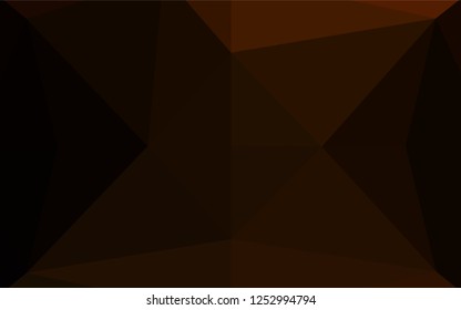Dark Yellow, Orange vector hexagon mosaic template. Shining illustration, which consist of triangles. Brand new design for your business.