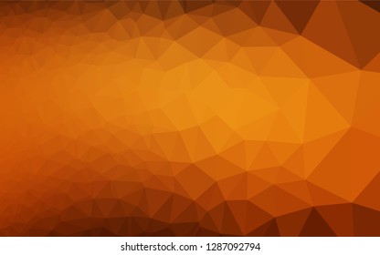 Dark Yellow, Orange vector hexagon mosaic cover. Shining colored illustration in a Brand new style. The template can be used as a background for cell phones.