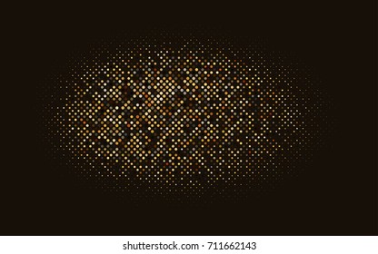Dark Yellow, Orange vector illustration which consist of circles. Dotted gradient design for your business. Creative geometric background in halftone style with colored spots.