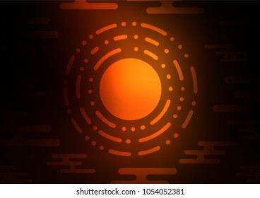 Dark Yellow, Orange vector indian curved template. Modern geometrical abstract illustration with doodles. Brand-new style for your business design.