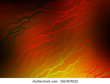 Dark Yellow, Orange vector indian curved texture. Ethnic elegant natural pattern with gradient. The pattern can be used for heads of websites and designs.
