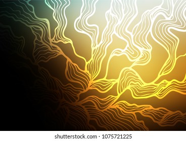 Dark Yellow, Orange vector indian curved pattern. Ethnic elegant natural pattern with gradient. A new texture for your design.