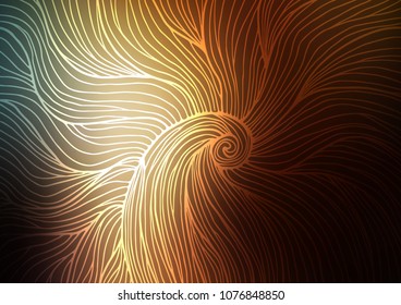 Dark Yellow, Orange vector indian curved background. Geometric doodle illustration in Origami style with gradient. The best blurred design for your business.