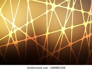 Dark Yellow, Orange vector indian curved pattern. Glitter abstract illustration with doodles and Zen tangles. The completely new template can be used for your brand book.