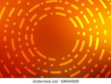 Dark Yellow, Orange vector indian curved background. Sketchy hand drawn doodles on blurred background. The best blurred design for your business.