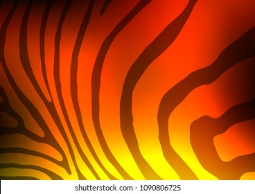 Dark Yellow, Orange vector indian curved pattern. Creative illustration in blurred style with doodles and Zen tangles. The completely new template can be used for your brand book.