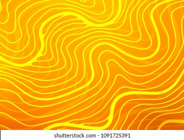 Dark Yellow, Orange vector indian curved background. An elegant bright illustration with lines in Natural style. The pattern can be used for heads of websites and designs.