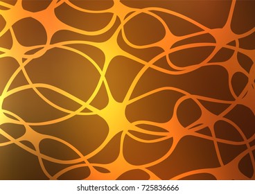 Dark Yellow, Orange vector indian curved texture. Brand-new colored illustration in blurry style with doodles. A completely new template for your business design.