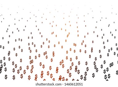 Dark Yellow, Orange vector layout with banking symbols. Abstract illustration with colored financial digital symbols. Smart design for your business advert of economic, wealth.