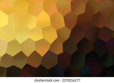 Dark Yellow, Orange vector layout with hexagonal shapes. Illustration with set of colorful hexagons. Pattern can for your ad, booklets.