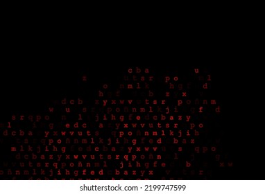 Dark yellow, orange vector layout with latin alphabet. Modern geometrical illustration with ABC english symbols. Template can be used as a background for ads of typography.
