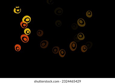 Dark Yellow, Orange vector layout with circle shapes. Glitter abstract illustration with blurred drops of rain. Completely new template for your brand book.