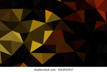 Dark Yellow, Orange vector low poly template. Modern geometrical abstract illustration with gradient. The best triangular design for your business.