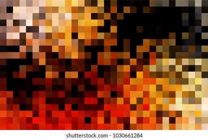 Dark Yellow, Orange vector low poly background. A sample with a polygonal design. Illustration in polygonal style with repeating squares