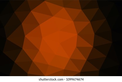 Dark Yellow, Orange vector low poly pattern. Geometric illustration in Origami style with gradient.  Triangular pattern for your business design.