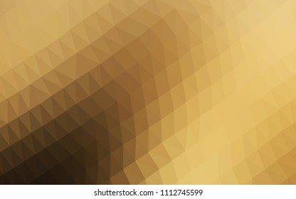 Dark Yellow, Orange vector low poly layout. Triangular geometric sample with gradient.  The textured pattern can be used for background.
