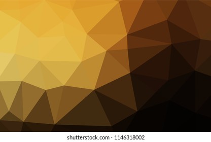 Dark Yellow, Orange vector low poly texture. Modern geometrical abstract illustration with gradient. The textured pattern can be used for background.