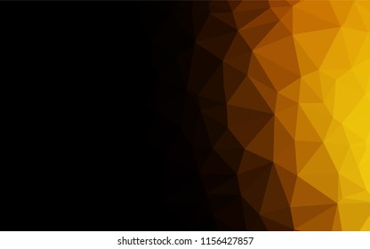 Dark Yellow, Orange vector low poly cover. A completely new color illustration in a vague style. The polygonal design can be used for your web site.