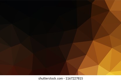 Dark Yellow, Orange vector low poly texture. Creative geometric illustration in Origami style with gradient. Brand new style for your business design.