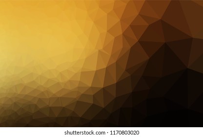 Dark Yellow, Orange vector low poly cover. Creative geometric illustration in low poly style with gradient. The polygonal design can be used for your web site.