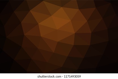 Dark Yellow, Orange vector low poly background. A vague abstract illustration with gradient. The best triangular design for your business.