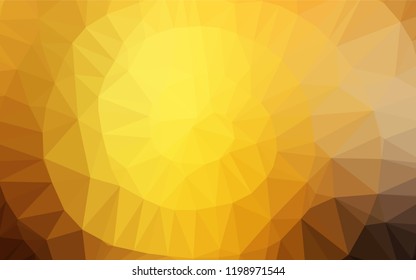 Dark Yellow, Orange vector low poly texture. Creative geometric illustration in Origami style with gradient. Brand new design for your business.