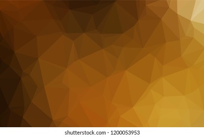 Dark Yellow, Orange vector low poly texture. Geometric illustration in Origami style with gradient.  The template can be used as a background for cell phones.