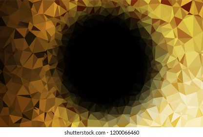 Dark Yellow, Orange vector low poly texture. Creative geometric illustration in Origami style with gradient. The completely new template can be used for your brand book.