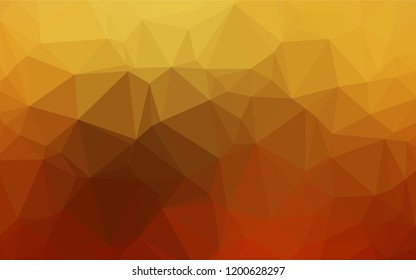 Dark Yellow, Orange vector low poly layout. Colorful illustration in abstract style with gradient. Triangular pattern for your business design.
