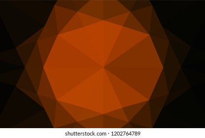 Dark Yellow, Orange vector low poly texture. Creative geometric illustration in Origami style with gradient. The elegant pattern can be used as part of a brand book.