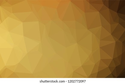 Dark Yellow, Orange vector low poly layout. Triangular geometric sample with gradient.  The elegant pattern can be used as part of a brand book.